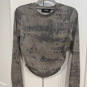 Cider Abstract Print Long Sleeve Tee. Size M
